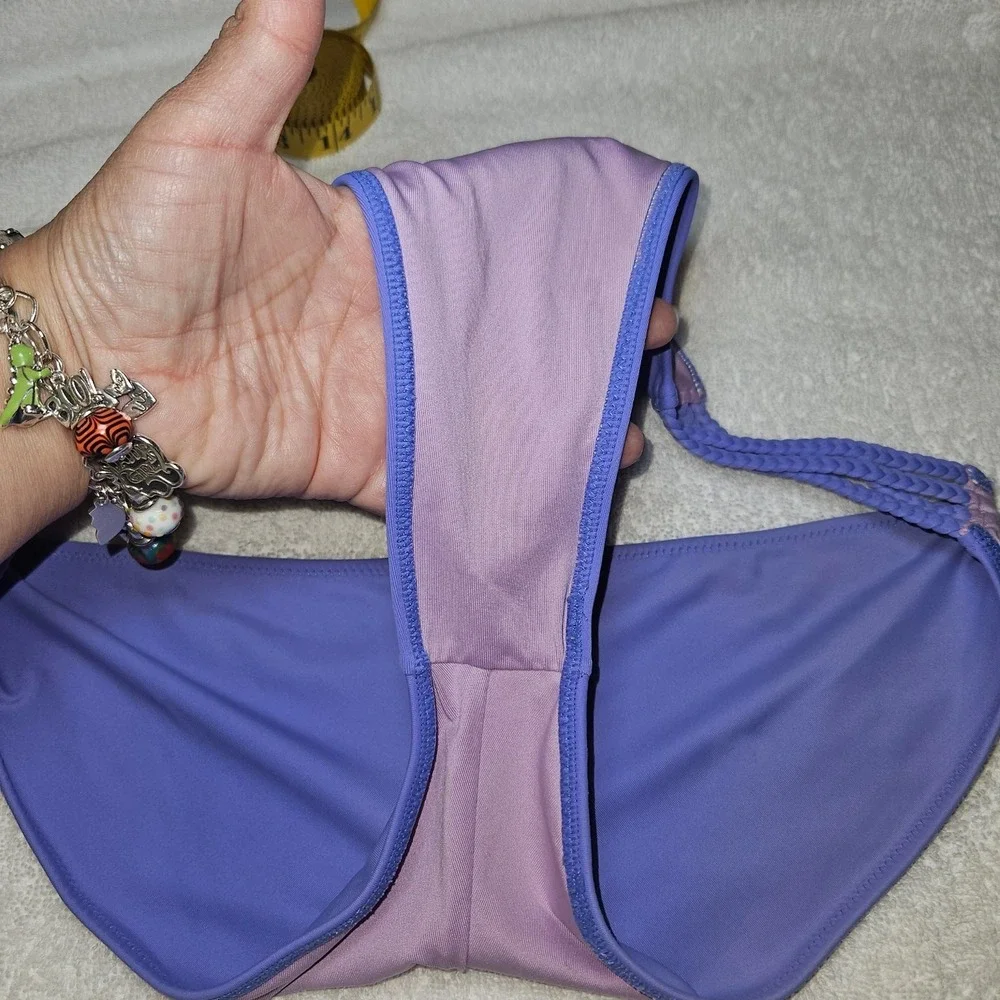 Victoria's Secret Bikini Bottom Purple Braided Strappy Side Medium Swim, Beach